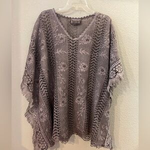Paparazzi Gray Lace Accent Top NWT